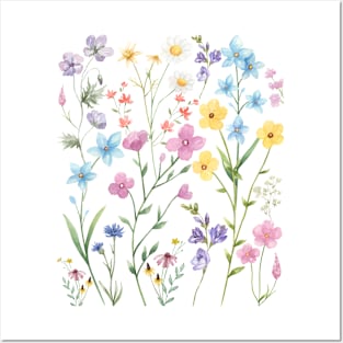 Watercolor Wildflowers, Boho Flowers, Nature Lover Posters and Art